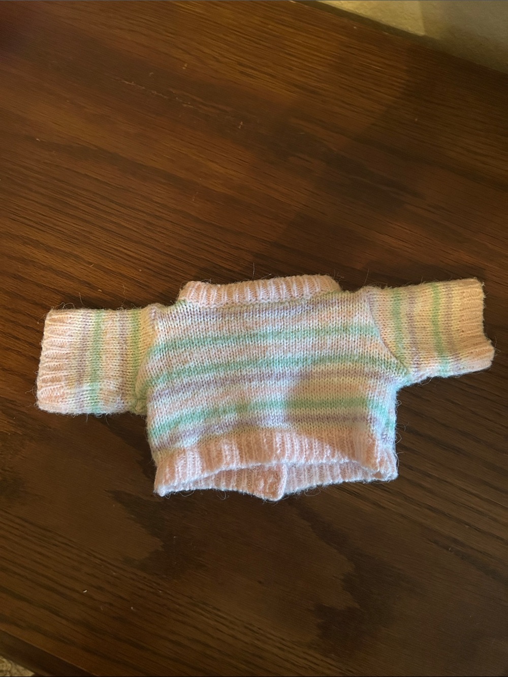 Vintage 80s Pastel Striped Knit premie Doll Sweater in Pink & Mint